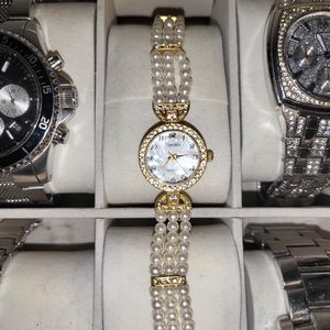 Cardini pearl watch costume jewlery